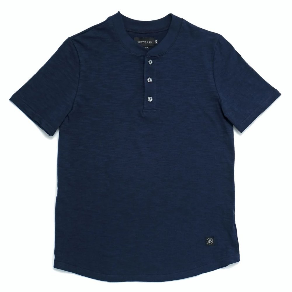 Outclass Indigo Slub S/S Henley